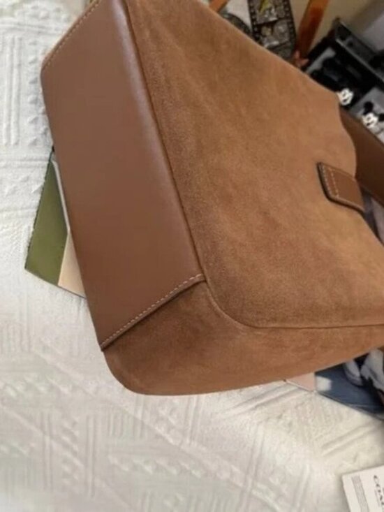 Coach Tan Suede Shoulder Bag - Picture 6 of 8